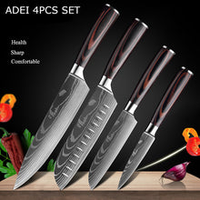 Load image into Gallery viewer, 10Pcs Damascus Santoku Kitchen Knives Set - jeaniesunusualdecor