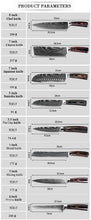 Load image into Gallery viewer, 10Pcs Damascus Santoku Kitchen Knives Set - jeaniesunusualdecor