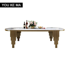 Load image into Gallery viewer, Stainless steel Dining Furniture modern marble dining table