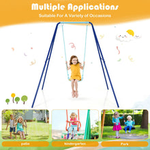 Load image into Gallery viewer, Babyjoy Outdoor Kids Swing Set Heavy Duty Metal A-Frame w/Ground Stakes
