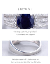 Load image into Gallery viewer, GEM&#39;S BALLET 8.08Ct Oval Natural Blue Sapphire Gemstone Jewelry Set 925 Sterling Silver
