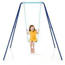 Load image into Gallery viewer, Babyjoy Outdoor Kids Swing Set Heavy Duty Metal A-Frame w/Ground Stakes
