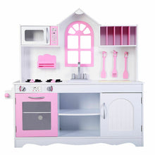 Load image into Gallery viewer, Goplus Kids Wood Kitchen Toy Cooking Pretend Play Set
