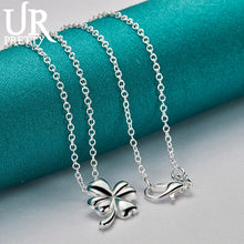 Load image into Gallery viewer, URPRETTY 925 Sterling Silver Four Leaf Clover Necklace 16/18/20/22/24/26/28/30 Inch Chain
