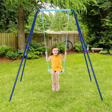 Load image into Gallery viewer, Babyjoy Outdoor Kids Swing Set Heavy Duty Metal A-Frame w/Ground Stakes
