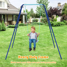 Load image into Gallery viewer, Babyjoy Outdoor Kids Swing Set Heavy Duty Metal A-Frame w/Ground Stakes
