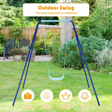 Load image into Gallery viewer, Babyjoy Outdoor Kids Swing Set Heavy Duty Metal A-Frame w/Ground Stakes
