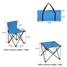 Load image into Gallery viewer, Oxford Cloth Steel Camping Folding Table and Chair Set
