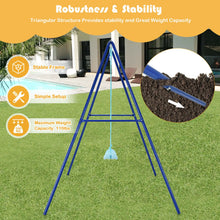 Load image into Gallery viewer, Babyjoy Outdoor Kids Swing Set Heavy Duty Metal A-Frame w/Ground Stakes
