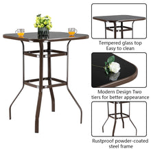 Load image into Gallery viewer, Patio High Bar Table Chair Set Wrought Iron, Contains 1 Table 2 Chairs Outdoor Furniture[US-Stock]
