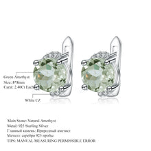 Load image into Gallery viewer, Gem&#39;s Ballet 4.08t Natural Green Amethyst Prasiolite Earrings 925 Sterling Silver Stud Earrings
