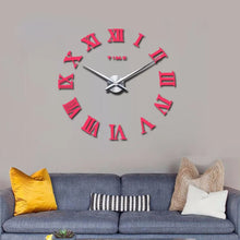 Load image into Gallery viewer, Diy Wall Cock Promotion New Home Decor Large Roman Mirror Fashion  Modern Quartz Clocks
