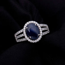 Load image into Gallery viewer, GEM&#39;S BALLET 8.08Ct Oval Natural Blue Sapphire Gemstone Jewelry Set 925 Sterling Silver
