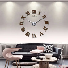 Load image into Gallery viewer, Diy Wall Cock Promotion New Home Decor Large Roman Mirror Fashion  Modern Quartz Clocks
