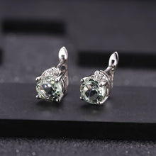 Load image into Gallery viewer, Gem&#39;s Ballet 4.08t Natural Green Amethyst Prasiolite Earrings 925 Sterling Silver Stud Earrings
