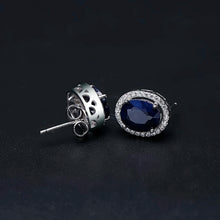 Load image into Gallery viewer, GEM&#39;S BALLET 8.08Ct Oval Natural Blue Sapphire Gemstone Jewelry Set 925 Sterling Silver
