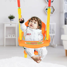 Load image into Gallery viewer, Toddler Swing Set High Back Seat w/ Handrails A-Frame Metal Swing Set Backyard  TY589394
