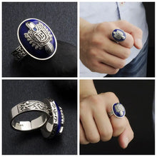 Load image into Gallery viewer, 925 Sterling Silver The Vampire Diaries Damon Salvatore Lapis Lazuil Mens Ring
