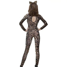 Load image into Gallery viewer, Womens Animal Bodysuit Cosplay Sexy Leopard, Tiger, and Zebra Catsuit With Headband
