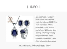 Load image into Gallery viewer, GEM&#39;S BALLET 8.08Ct Oval Natural Blue Sapphire Gemstone Jewelry Set 925 Sterling Silver
