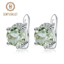 Load image into Gallery viewer, Gem&#39;s Ballet 4.08t Natural Green Amethyst Prasiolite Earrings 925 Sterling Silver Stud Earrings
