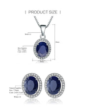 Load image into Gallery viewer, GEM&#39;S BALLET 8.08Ct Oval Natural Blue Sapphire Gemstone Jewelry Set 925 Sterling Silver
