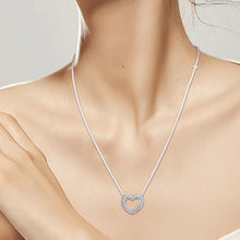 Load image into Gallery viewer, 2020 New 925 Sterling Silver Necklace Pave Snake Chain Pattern Open Heart Collier Necklace
