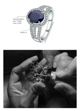 Load image into Gallery viewer, GEM&#39;S BALLET 8.08Ct Oval Natural Blue Sapphire Gemstone Jewelry Set 925 Sterling Silver
