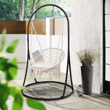 Load image into Gallery viewer, Patio Swing Chair with Stand and Cushion, Heavy Duty Hanging Chair with Stand
