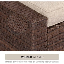Load image into Gallery viewer, Outdoor Patio 7-Piece Brown Wicker Conversation Furniture Set Patio Lounge Chairs with Ottoman &amp; Loveseat
