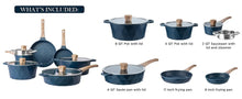 Load image into Gallery viewer, Country Kitchen Induction Cookware Sets - 13 Piece Nonstick Cast Aluminum Pots and Pans with BAKELITE Handles, Glass Lids
