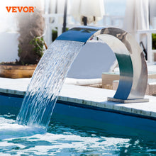 Load image into Gallery viewer, VEVOR Pool Waterfall Fountain Stainless Steel Silver Pool Fountain for Ground Pools
