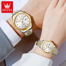 Load image into Gallery viewer, OLEVS Couple Watch Set Luxury  Diamond Gold Watch Waterproof
