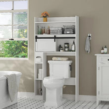 Load image into Gallery viewer, Over The Toilet Storage Cabinet, 6-Tier Toilet Organizer Rack, with Sliding Door
