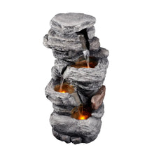 Load image into Gallery viewer, 2024 New Cascading Bowls and Stacked Stones LED Outdoor Water Fountain for Gardens
