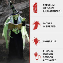 Load image into Gallery viewer, 6-Ft. Enchantress Witch, Motion-Activated Talking Animatronic for Indoor
