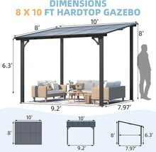 Load image into Gallery viewer, Gazebo Pergola with Roof (80 Sq.Ft Shaded) on Clearance, Hard Top Heavy Duty Awnings for Decks, Backyard and More
