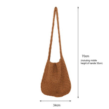 Load image into Gallery viewer, Wool Knitted Shoulder Shopping Bag for Women Vintage Crochet Bag

