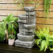 Load image into Gallery viewer, 2024 New Cascading Bowls and Stacked Stones LED Outdoor Water Fountain for Gardens
