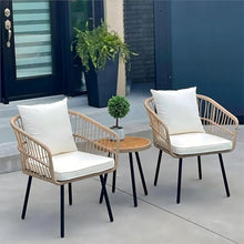 Load image into Gallery viewer, 3 Pieces Outdoor Wicker Patio Conversation Bistro Set, Rattan
