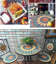 Load image into Gallery viewer, Outdoor Balcony Table and Chair Mosaic Iron Three-Piece Set
