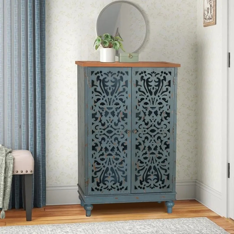 Tall and short Accent Cabinet with Doors - Farmhouse Storage