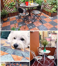 Load image into Gallery viewer, Outdoor Balcony Table and Chair Mosaic Iron Three-Piece Set
