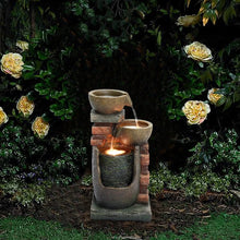 Load image into Gallery viewer, 5 Tiered Polyresin Cascading Pitchers Outdoor Fountains and Waterfall
