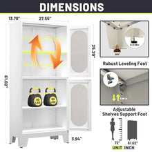 Load image into Gallery viewer, 61&quot; Metal Pantry Storage Cabinet with Adjustable Shelves and Acrylic Glass Doors, Lockable
