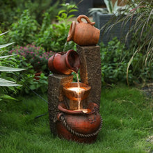 Load image into Gallery viewer, 5 Tiered Polyresin Cascading Pitchers Outdoor Fountains and Waterfall
