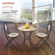 Load image into Gallery viewer, One Size Garden Furniture Sets Outdoor Table Chair Set Blue and Beige Freight Free
