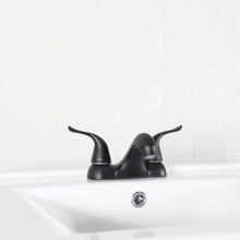 Load image into Gallery viewer, 4-inch Centerset Dual Handle Bathroom Sink Faucet,Matte Black
