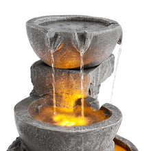 Load image into Gallery viewer, 2024 New Cascading Bowls and Stacked Stones LED Outdoor Water Fountain for Gardens
