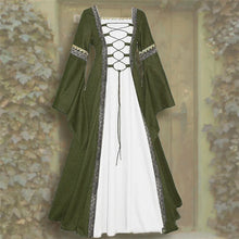 Load image into Gallery viewer, Vintage Gothic Women&#39;s Long Dress Square Neck Bandage Medieval Cosplay Dress Queen in Green size S and XL only
